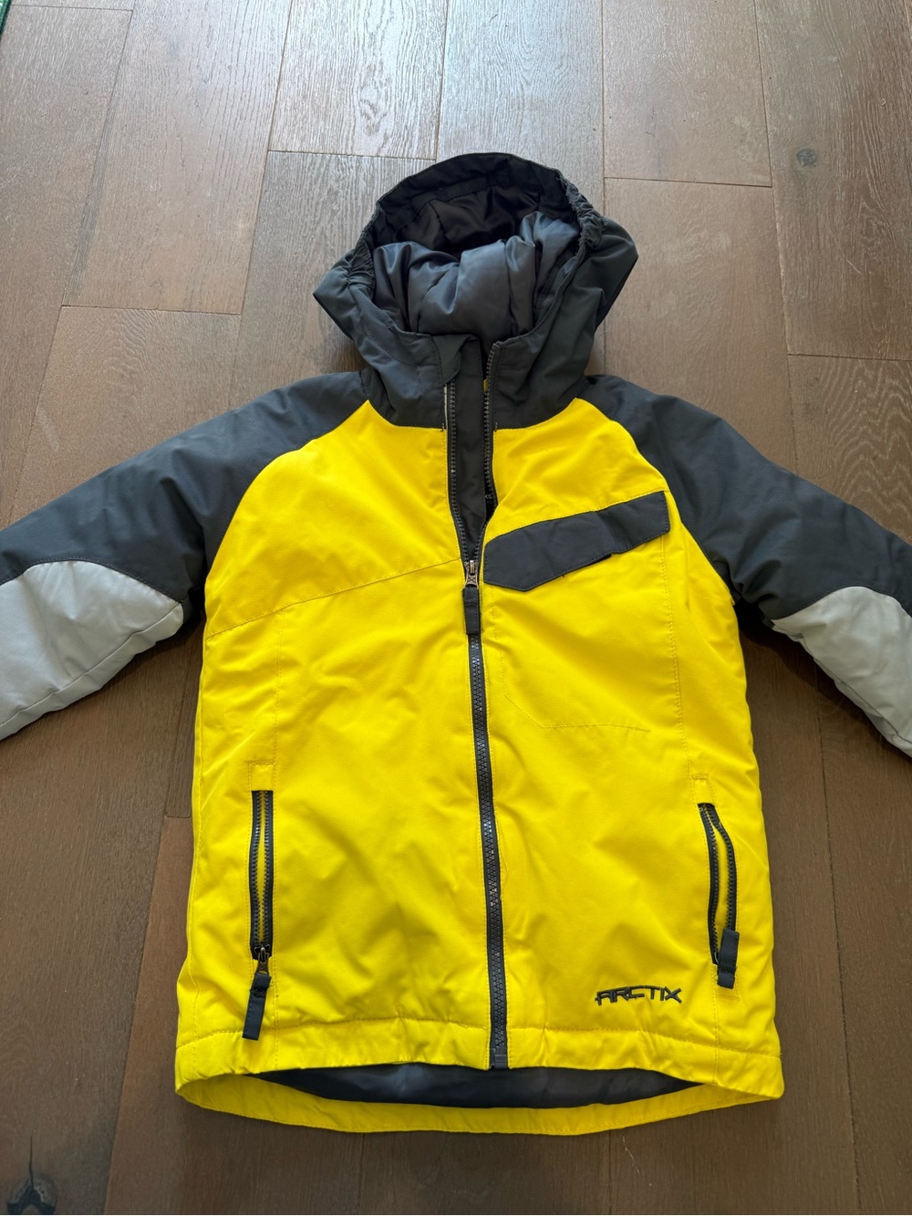 Arctix Yellow and Gray Kids Hooded Jacket